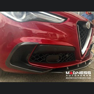 Alfa Romeo Stelvio Carbon Fiber Front Bumper Flaps - Quadrifoglio